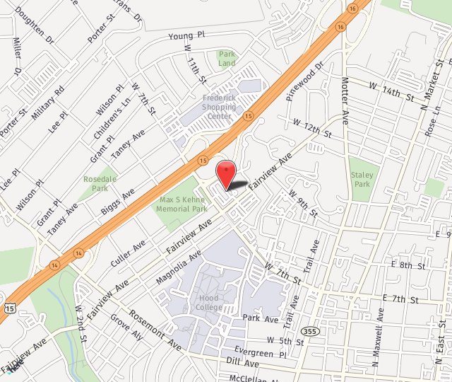 Location Map: 1003 West Seventh St. Frederick, MD 21701